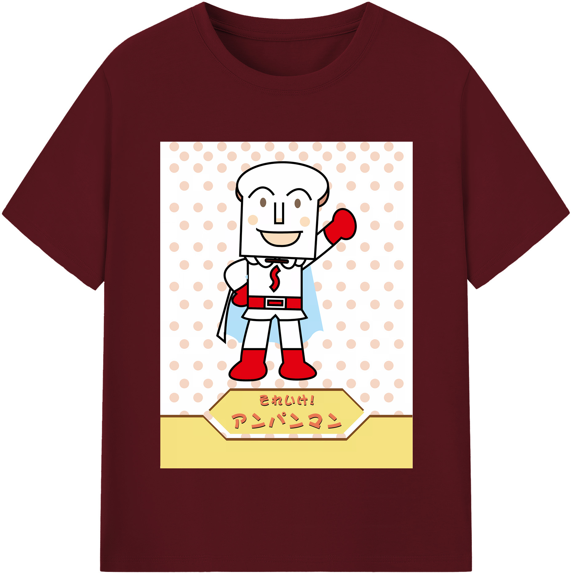 （画像用） アンパンマン Anpanman 綿100％半袖Tシャツ（フロントプリント）
